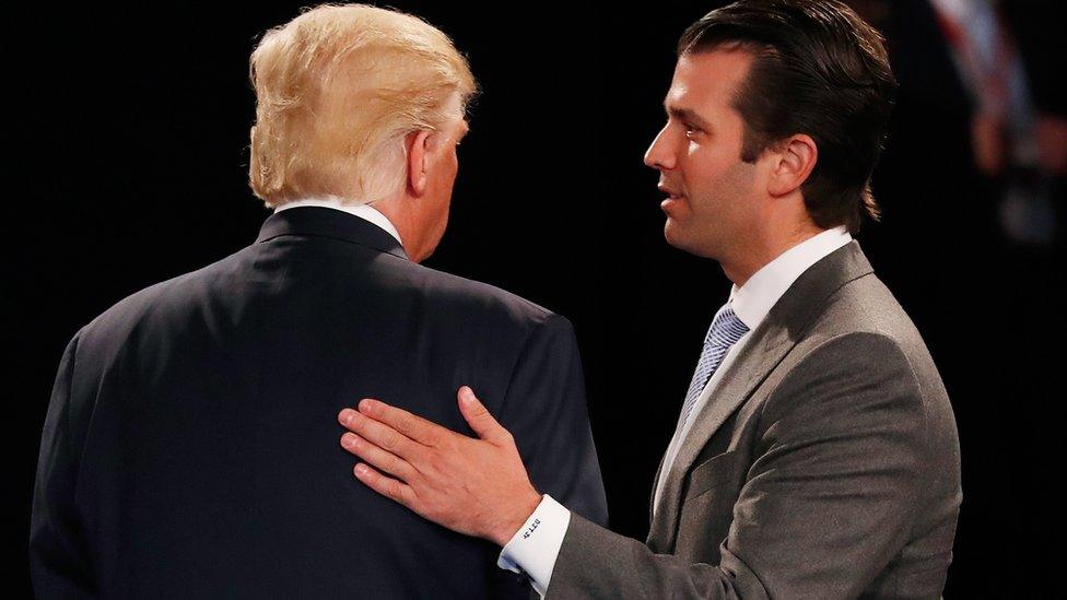 President Trump and Trump Jr in 2016