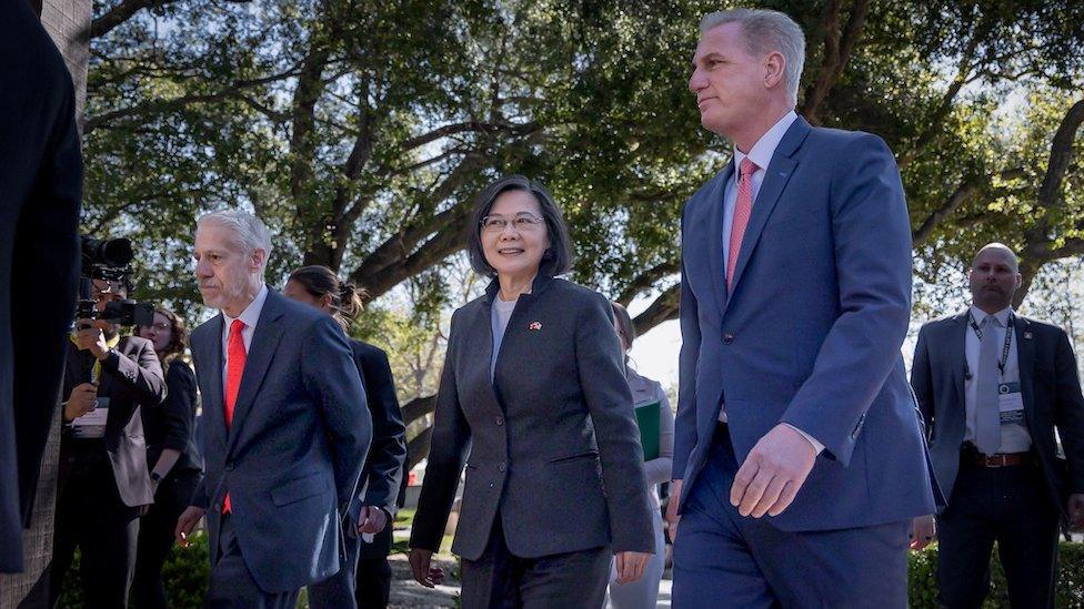 Taiwan's President Tsai Ing-wen and the U.S. Speaker of the House Kevin McCarthy