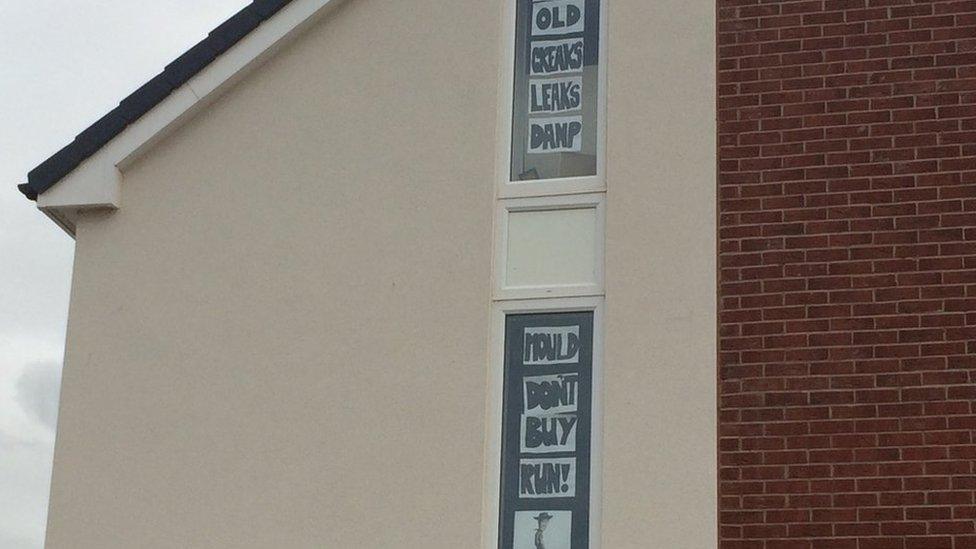 Signs put up in newbuild home