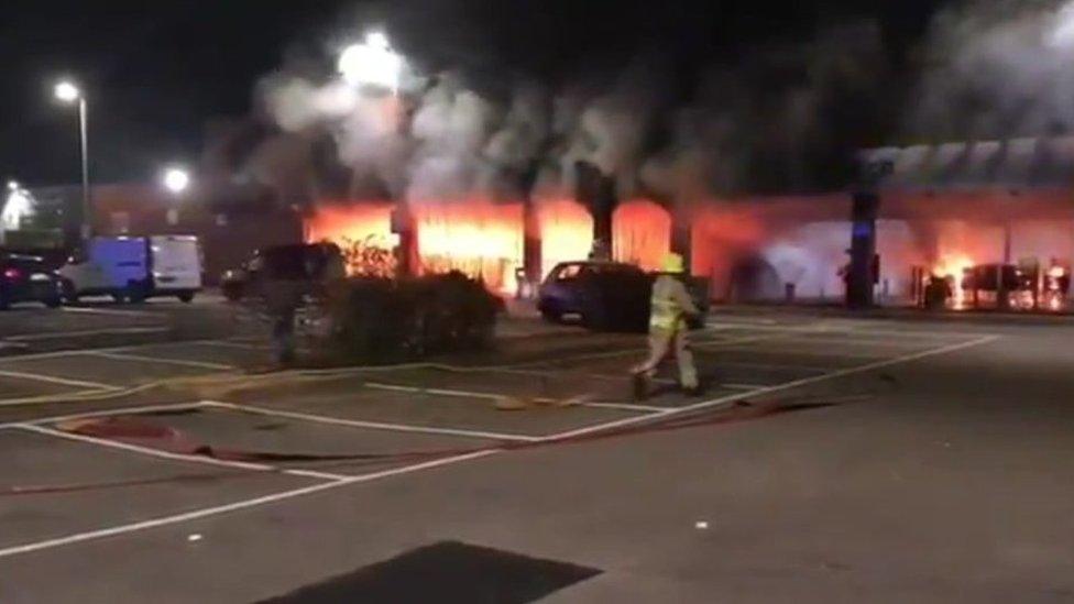 Fire at Belgrave Commercial Centre in Leicester