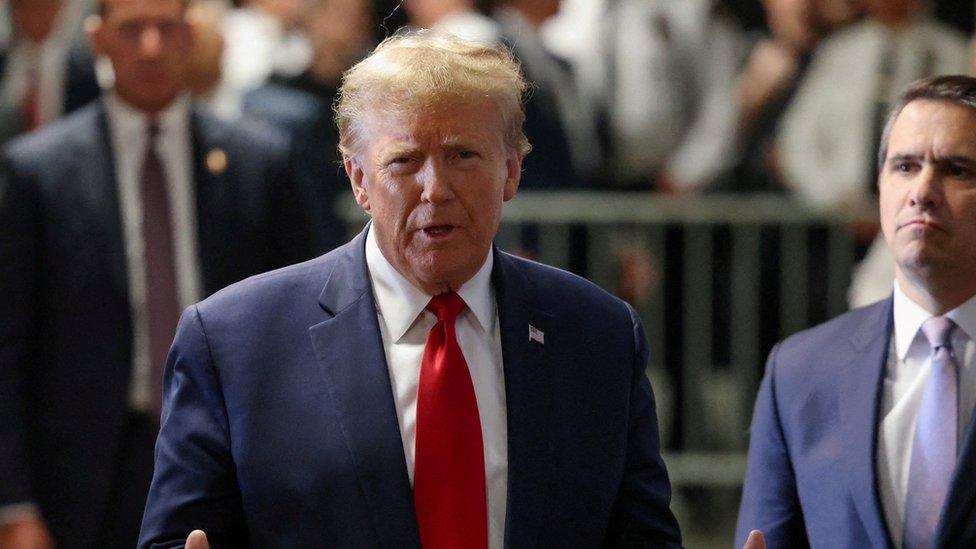 Former U.S. President Donald Trump attends the closing arguments in the Trump Organization civil fraud trial at New York State Supreme Court in the Manhattan borough of New York City, U.S., January 11, 2024.