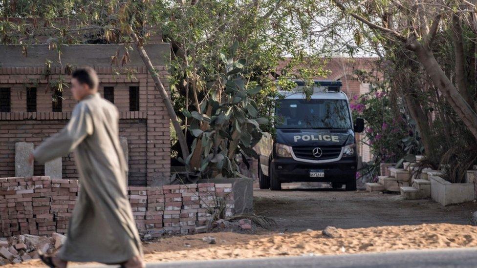 Police presence at cemetery in Cairo