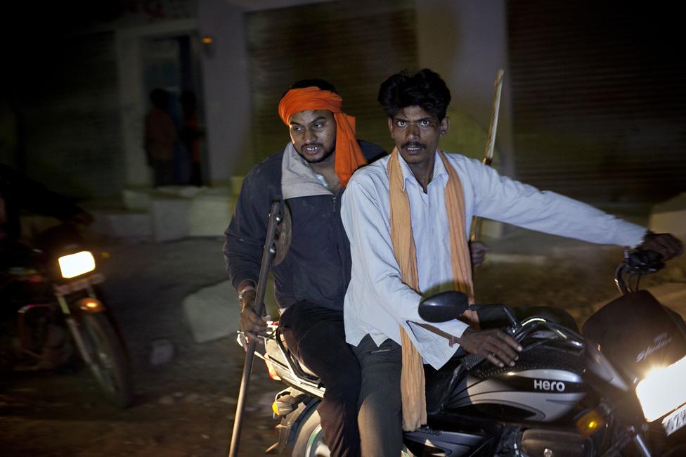 Members of Nawal Kishore Sharma's cow vigilante gang pictured in 2015