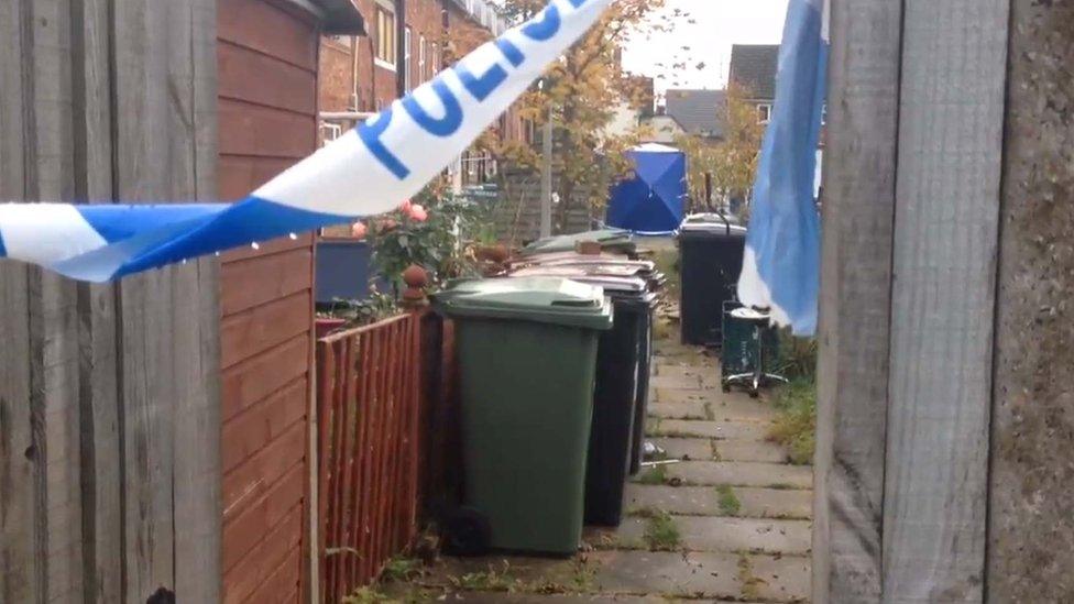 Police have put up a forensic tent