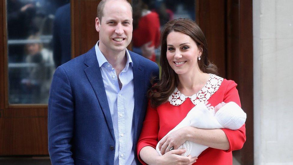 The Duke and Duchess of Cambridge with their new baby