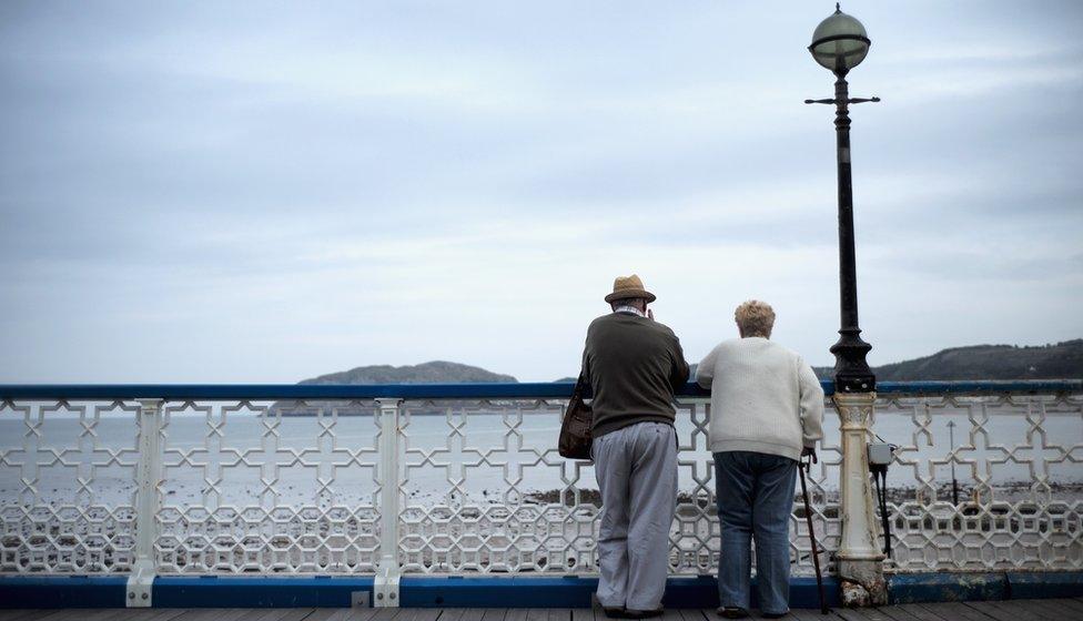 older couple on pier