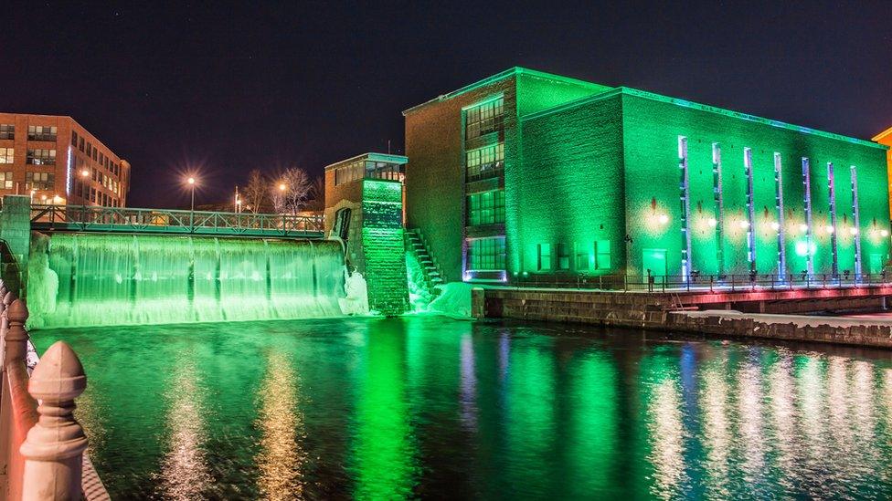 Tammerkoski Rapids in Tampere, Finland