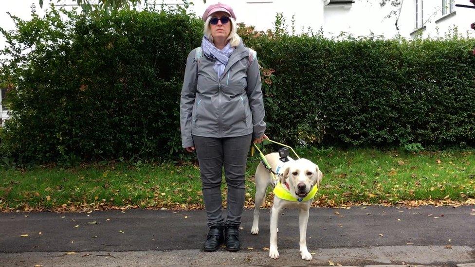 Sian Healey with guide dog Uri