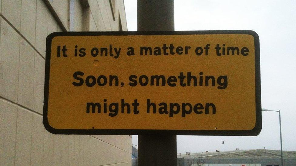 Comedy signs aim to combat 'neglect' of country roads - BBC News