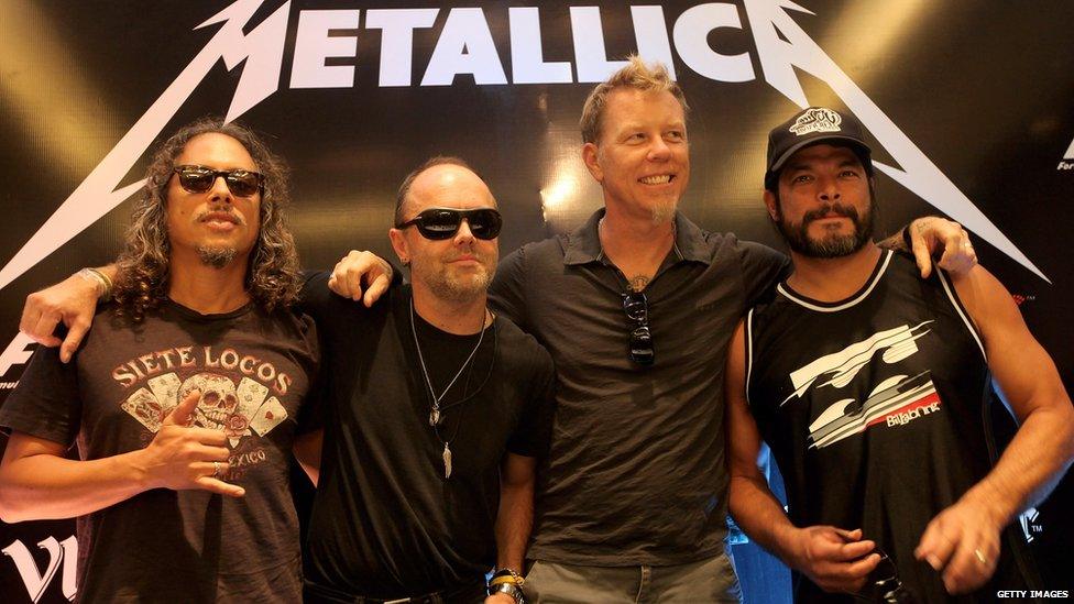 Metallica having a lovely group hug