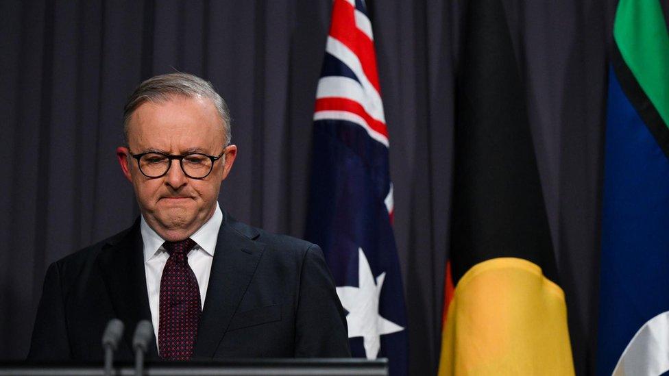 Prime Minister Anthony Albanese at a press conference