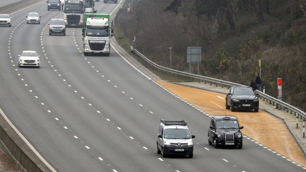 Emergency refuge area on the M3 smart motorway