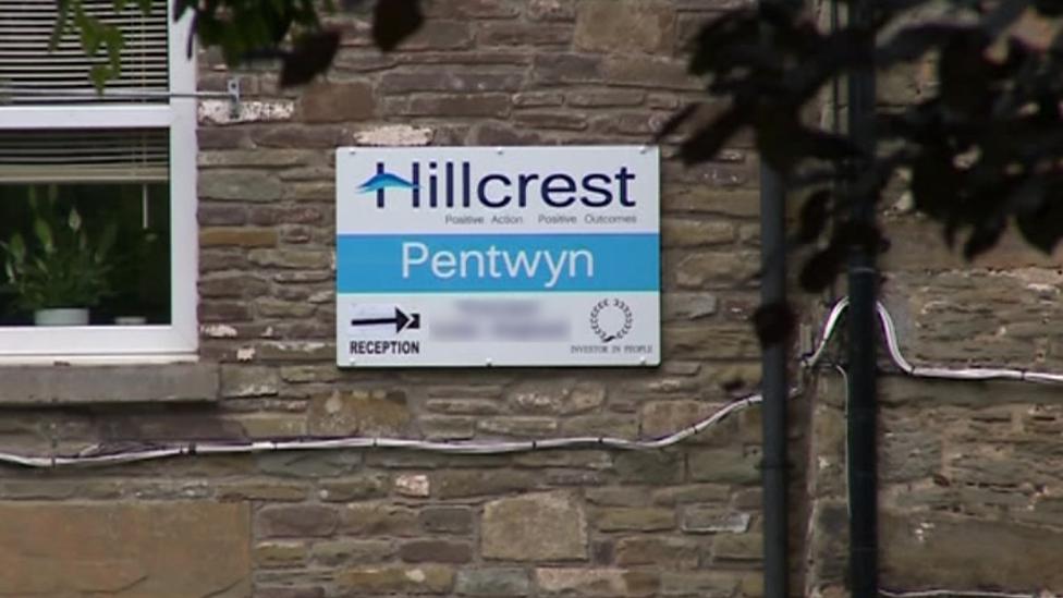 Hillcrest sign at Pentwyn School, Powys
