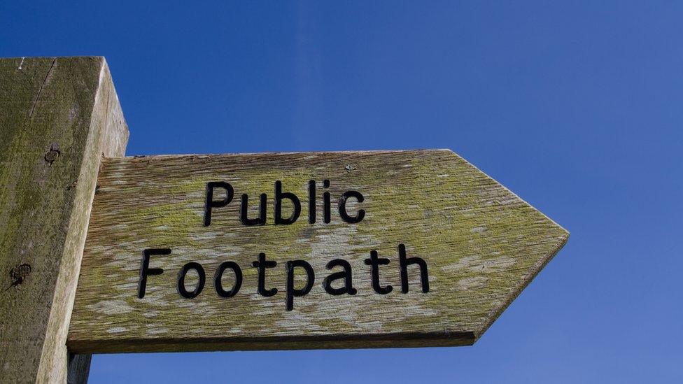 Public footpath sign