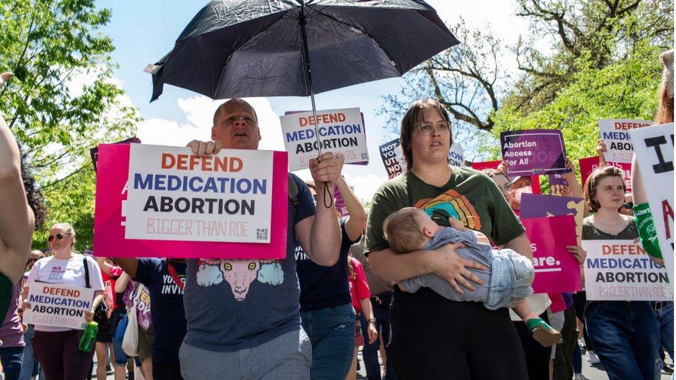 Pro-choice protesters