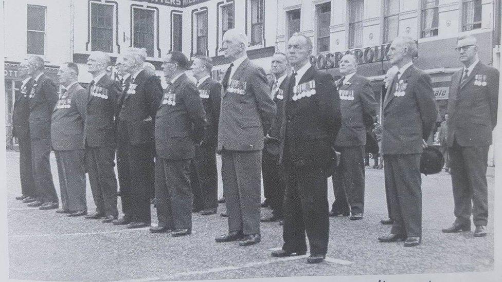 Band members at the 1960 Somme commemoration in Derry