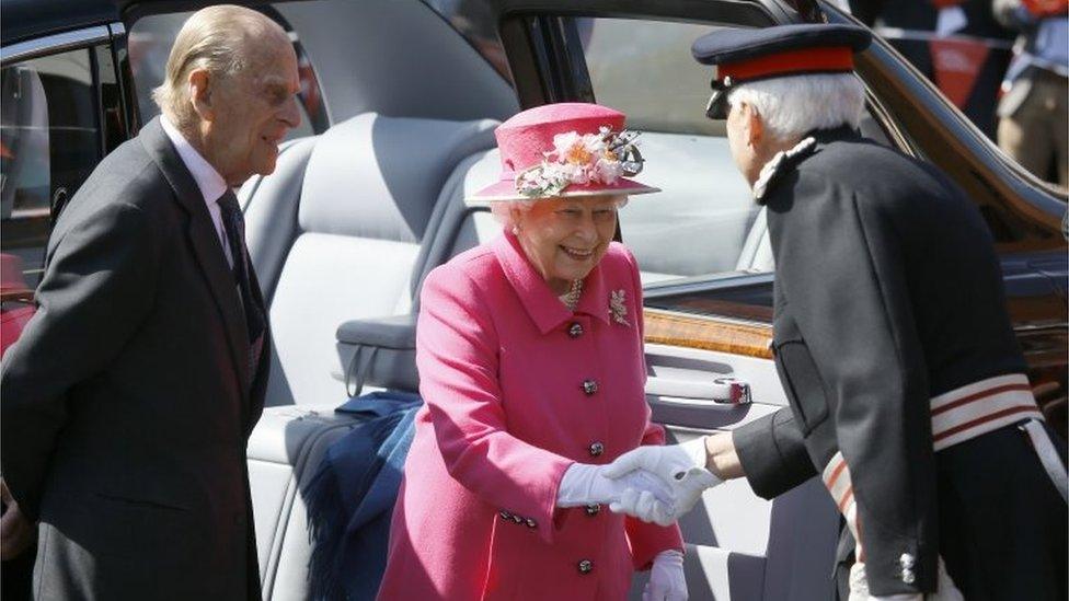 Prince Philip and the Queen are welcomed at Royal Mail in Windsor