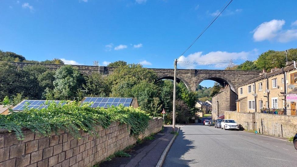 View of viaduct from the road