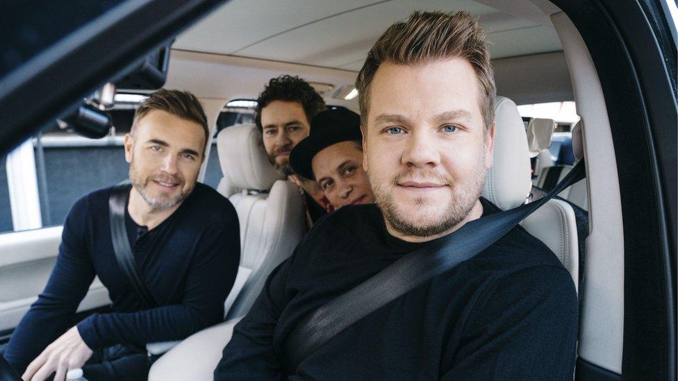 James Corden and Take That