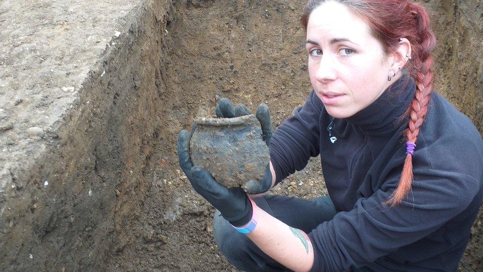 Excavated pottery