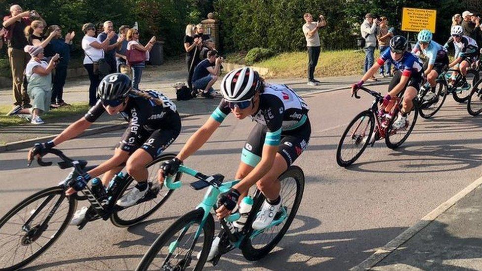 Women's Tour on Old Barrack Road, Woodbridge