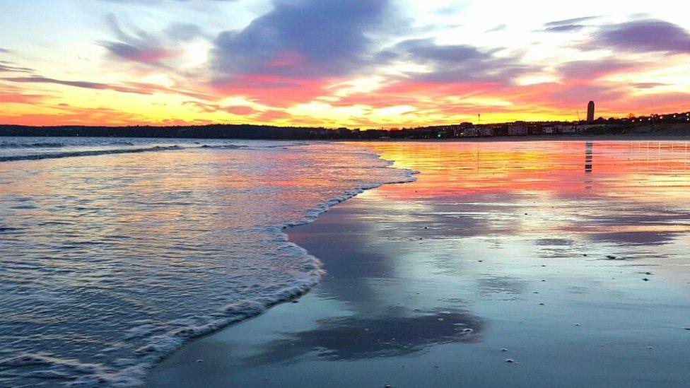 Sunset at Swansea Bay