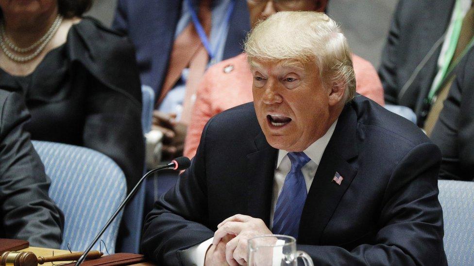 US President Donald Trump at the UN, 26 September