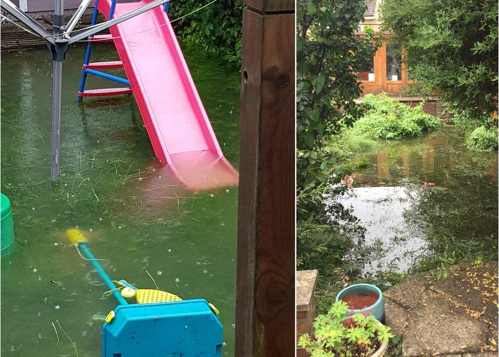 Flooded Walthamstow gardens