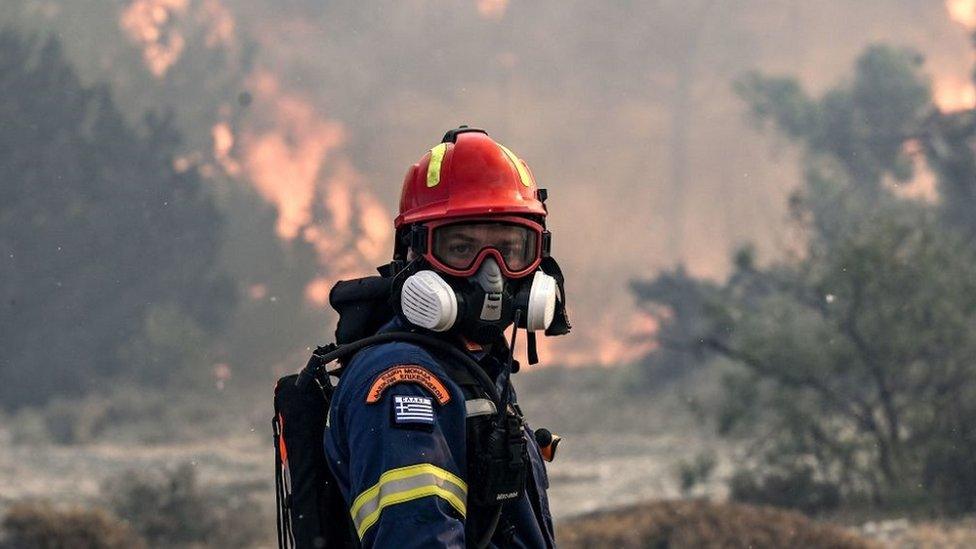 Firefighter in Rhodes