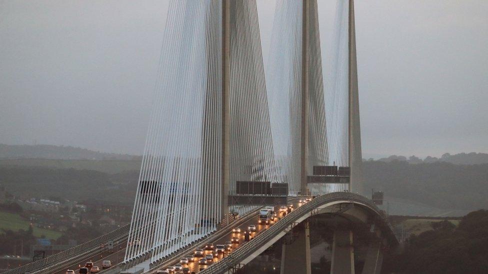 Traffic flowed on the Queensferry Crossing for the first time on Wednesday