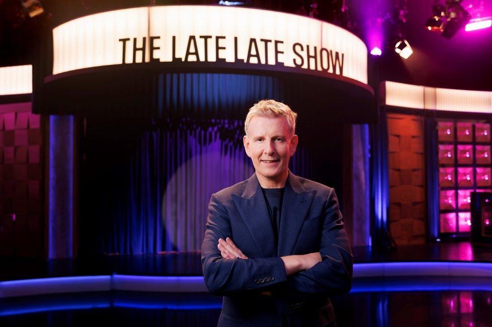 Patrick Kielty on the set of The Late Late Show