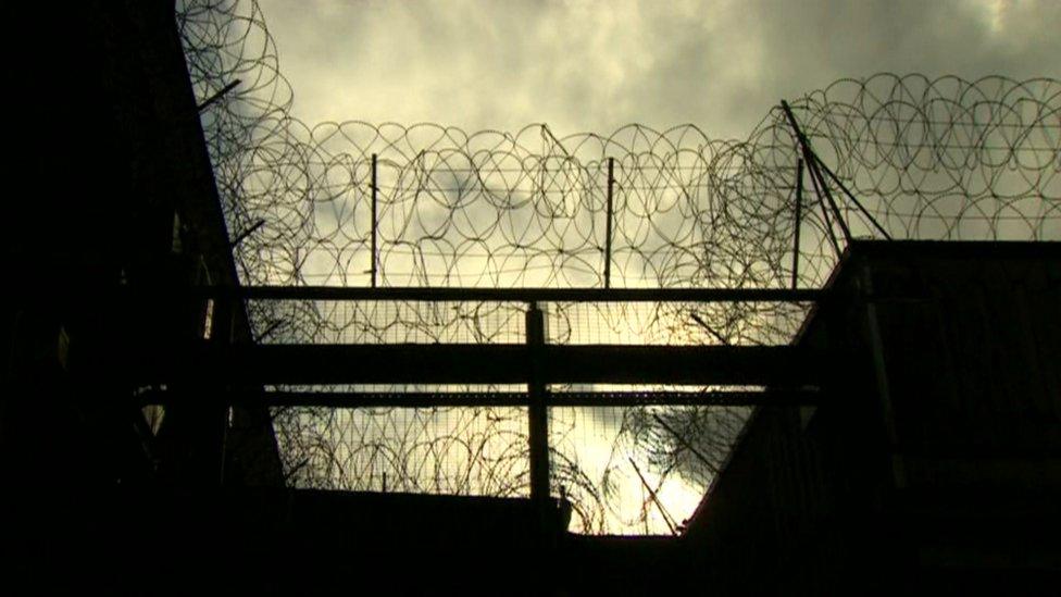 Wire fence at Maghaberry Prison