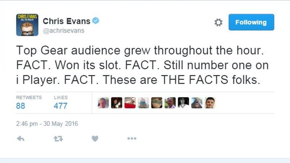 Chris Evans's tweet