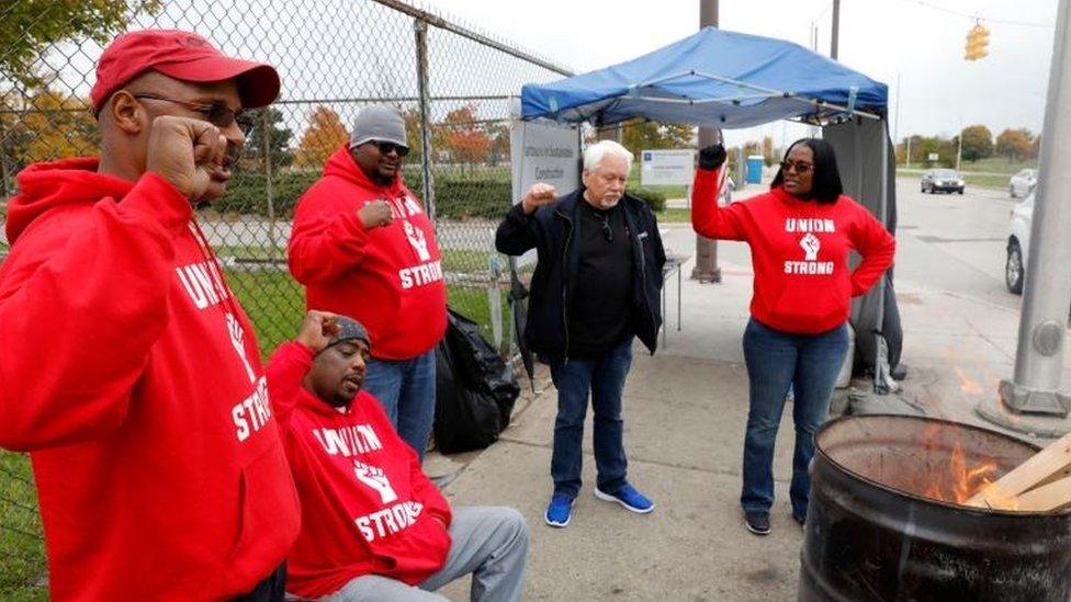 Striking GM workers