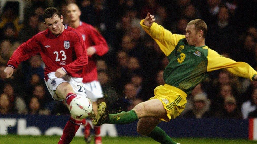 becomes the youngest player to play for England in February 2003 at 17 years and 111 days in a friendly defeat against Australia.