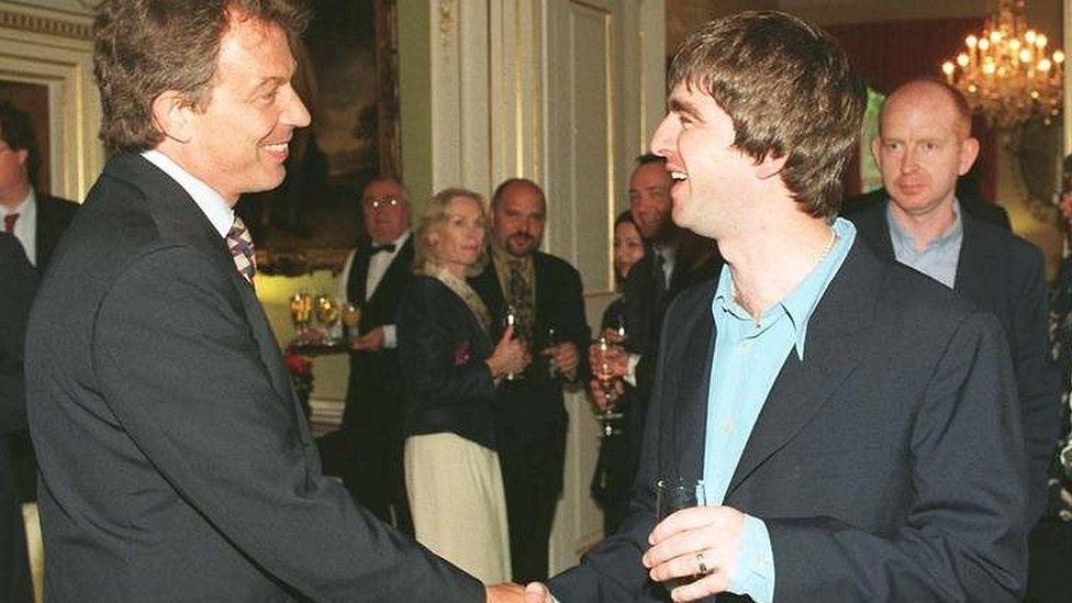 Tony Blair with Noel Gallagher