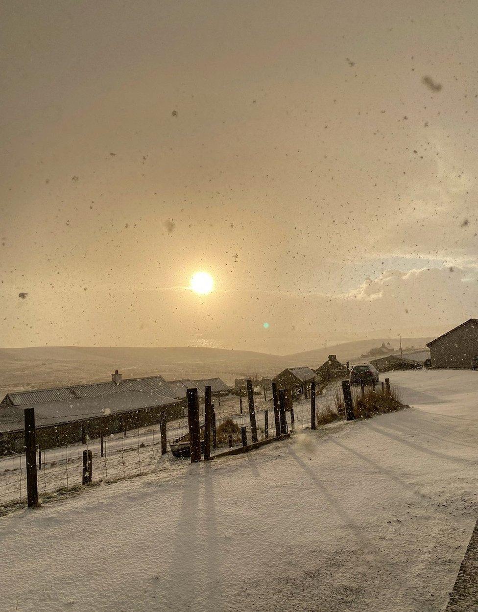 Snowing in Shetland