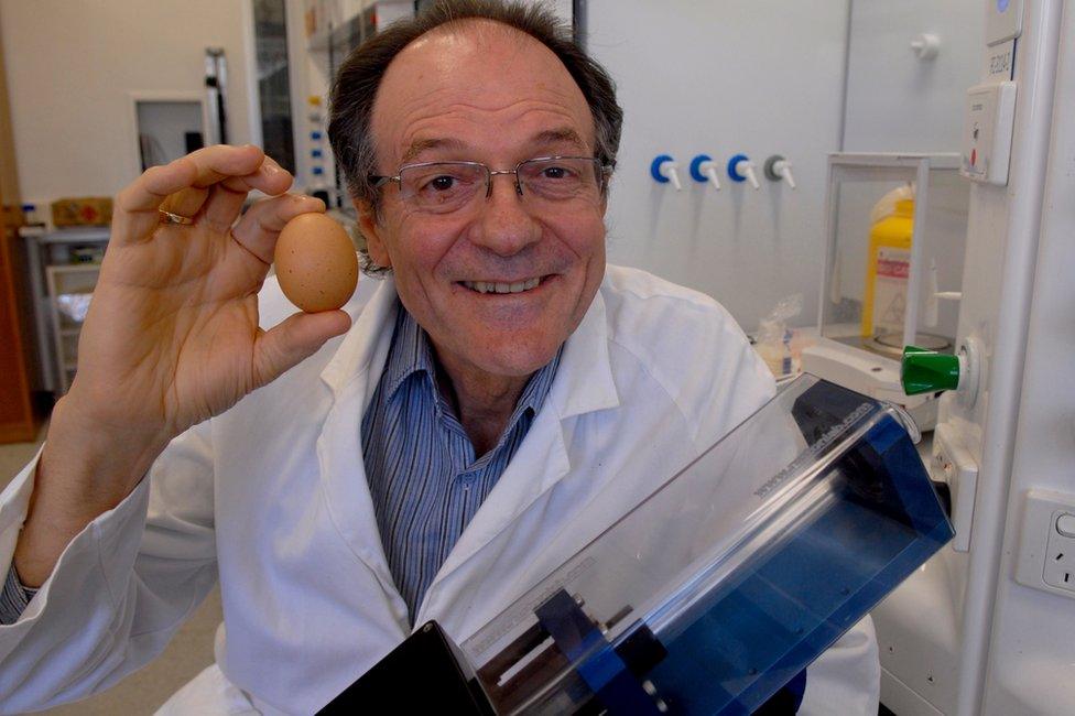 Prof Raston and his Vortex Fluidic Device, which successfully unboiled egg whites