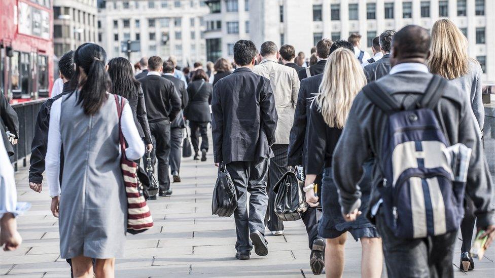 Commuters in London