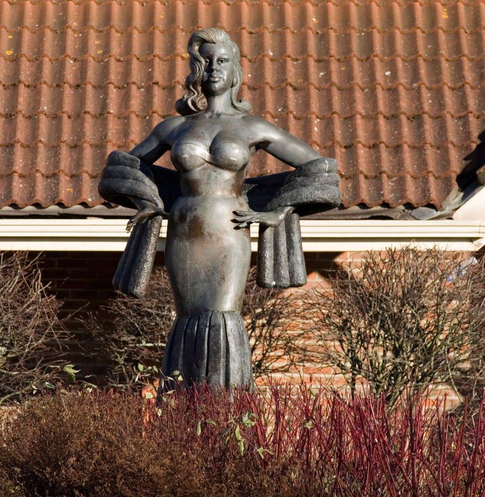 Statue of Diana Dors outside the Cineworld cinema in West Swindon