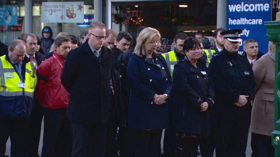 People observed the minute's silence at Edinburgh Waverley station