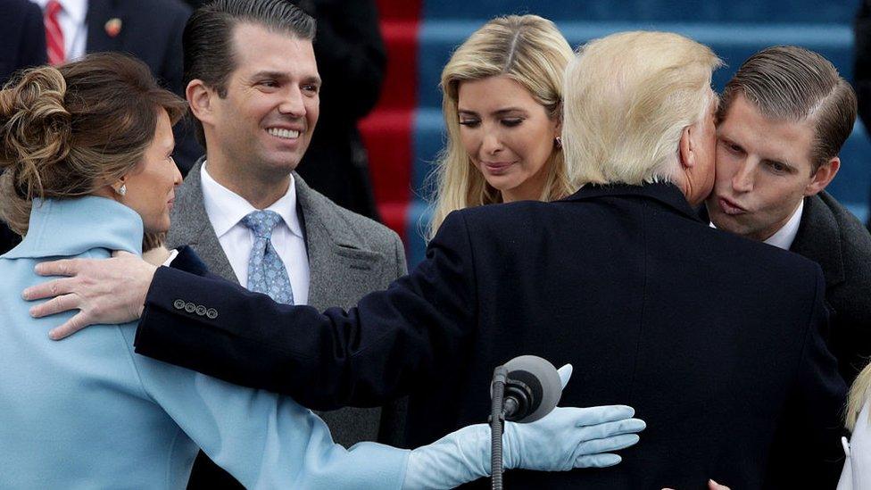 The Trump family at their father's inauguration