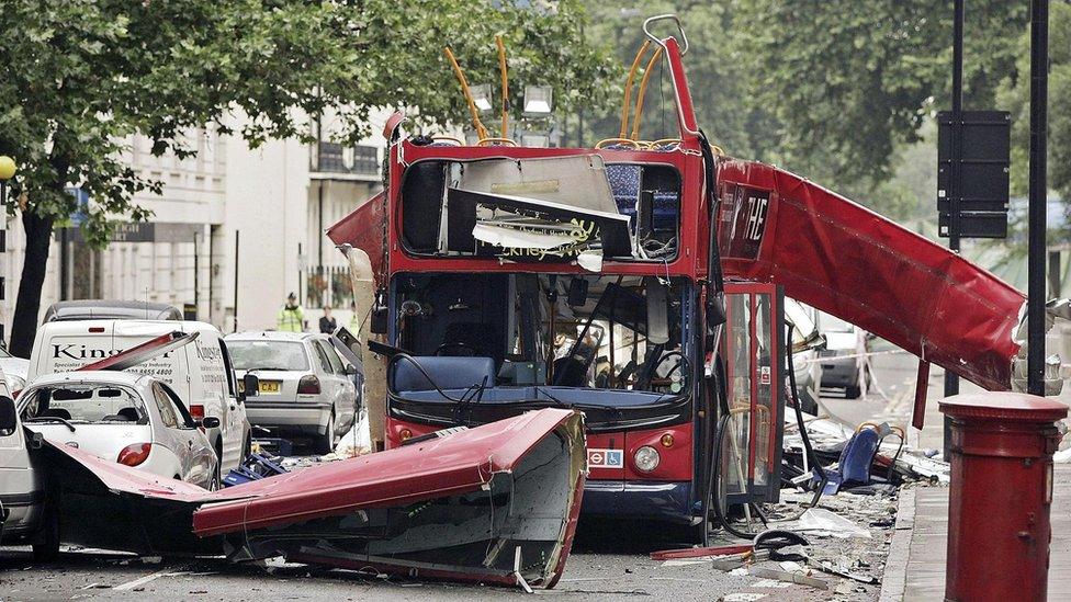 The number 30 double-decker bus in Tavistock Square in central London