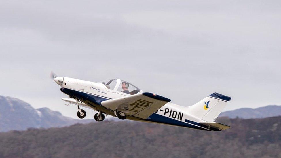 Pioneer 300 departing Oban Airport