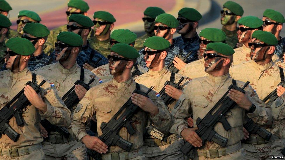 Croatia's special forces are seen at a military parade in downtown of Zagreb, Croatia, 4 August 2015