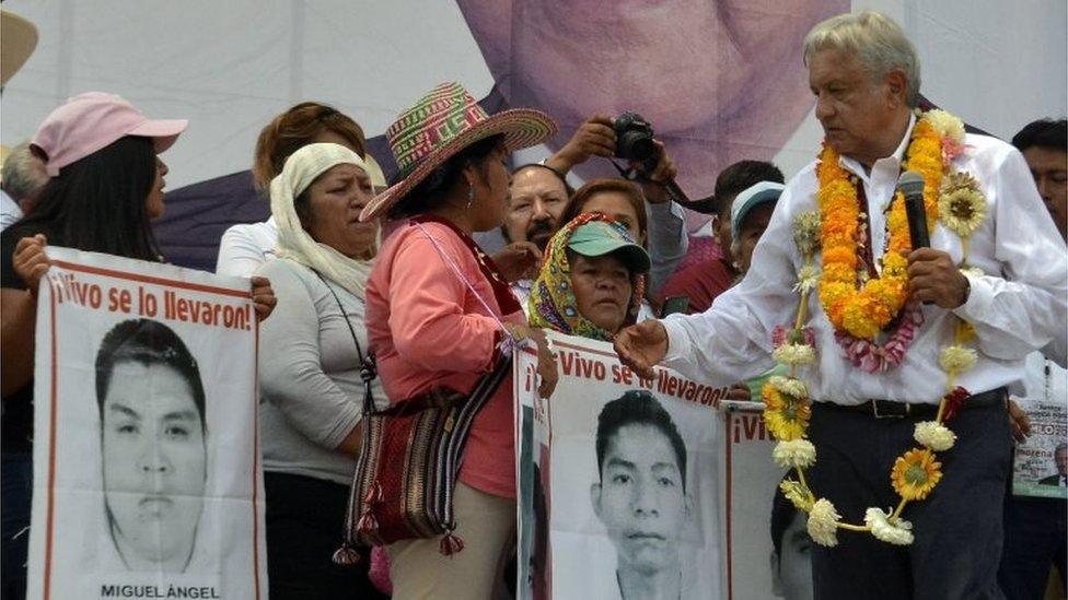 Mr Lopez Obrador delivers a speech during a campaign rally in Iguala, Guerrero state, Mexico on May 25, 2018.