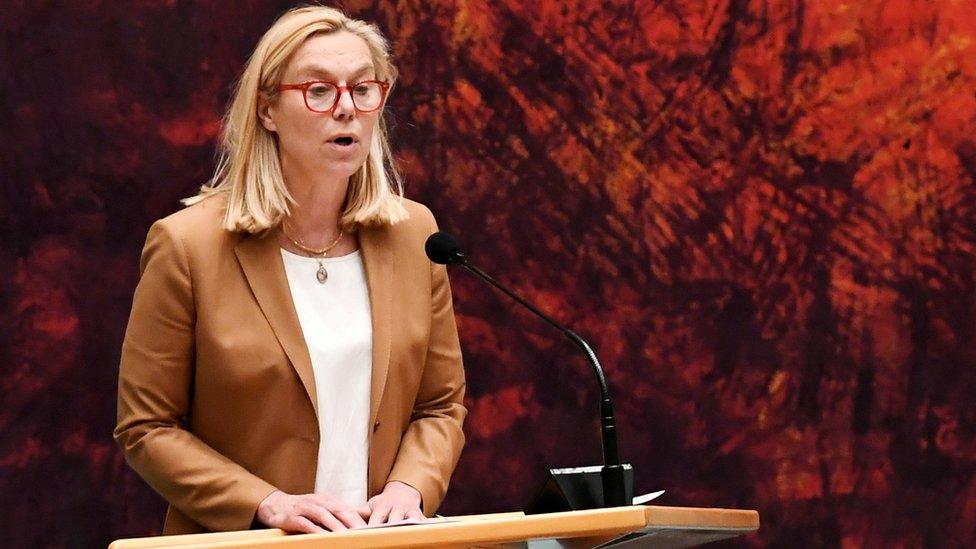 Sigrid Kaag, Dutch minister for foreign trade and development cooperation, speaks during a debate