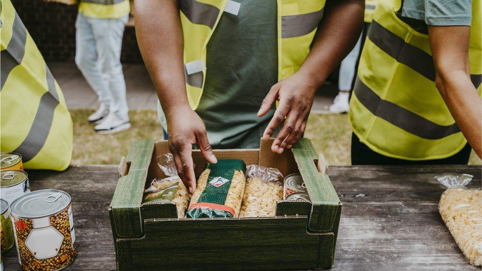 Food parcels being prepared