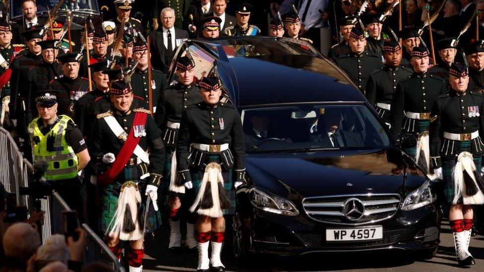 Duke of York following coffin up Royal Mile