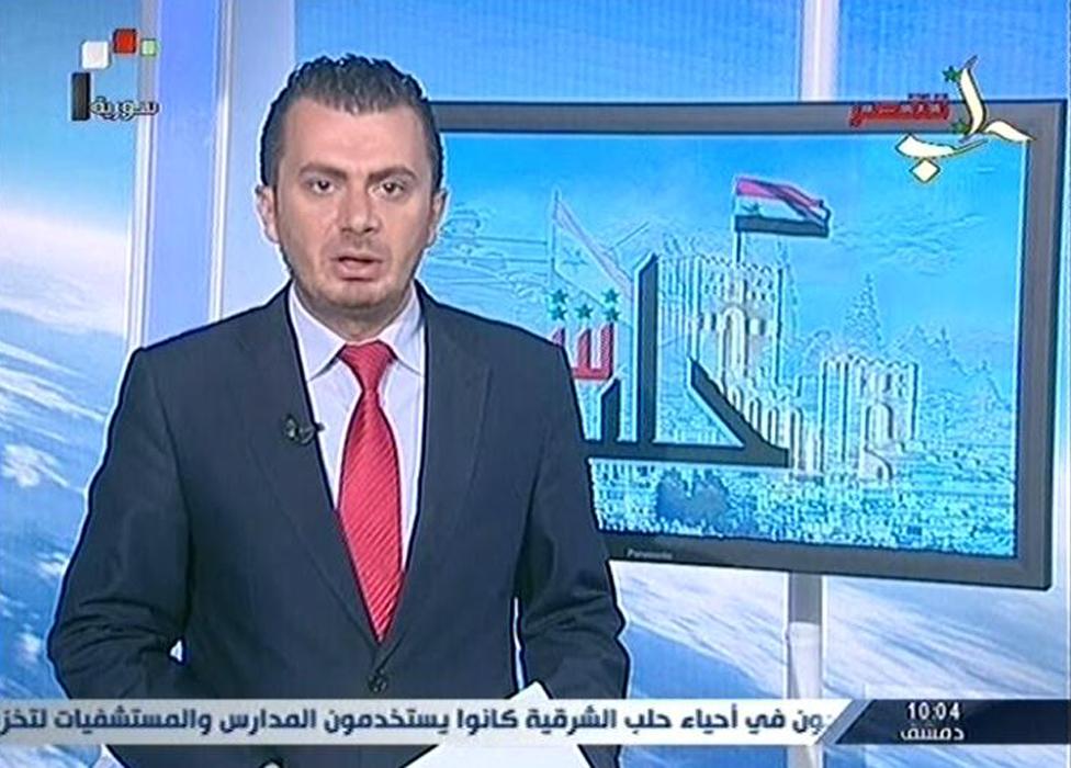 Screen grab from Syrian State TV